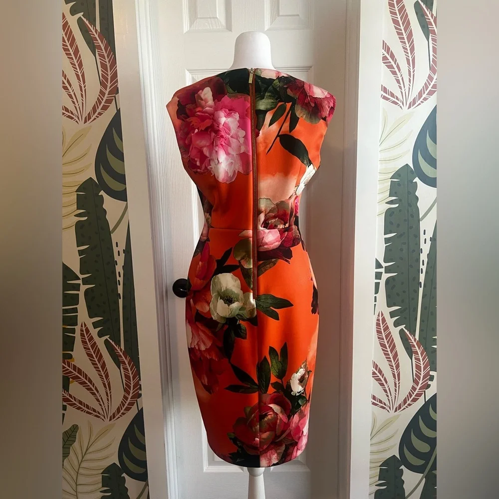 Calvin Klein Vibrant Floral Midi Dress - Picture 2 of 6